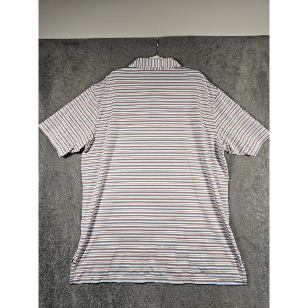 Peter‎ Millar Crown Sport Polo Mens XL Blue Red Stripe Performance Golf Shirt - Picture 10 of 10